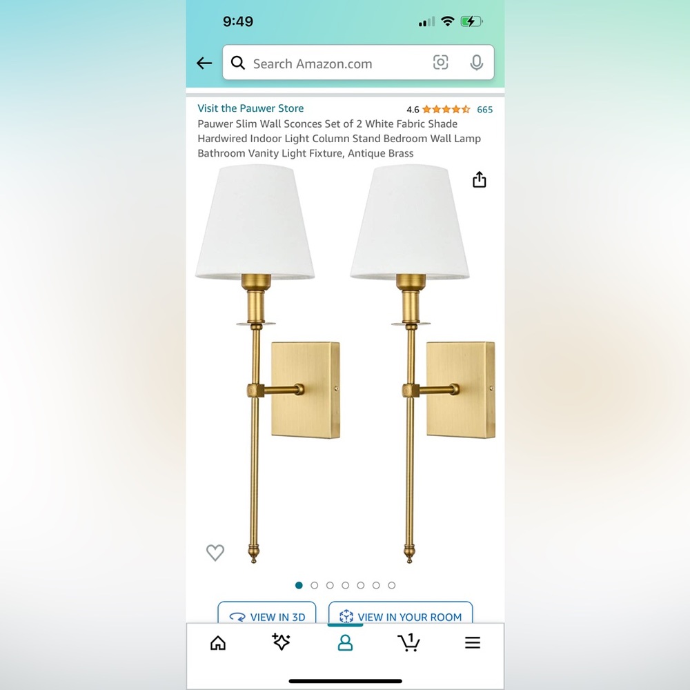 Set of 2 wall sconces